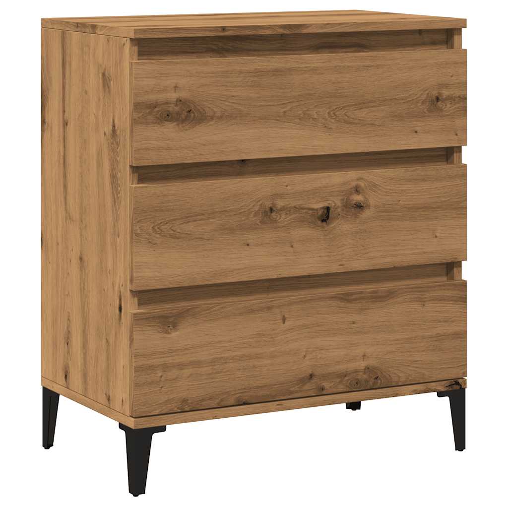 vidaXL Aparador madera contrachapada roble artisian 60x35x70 cm