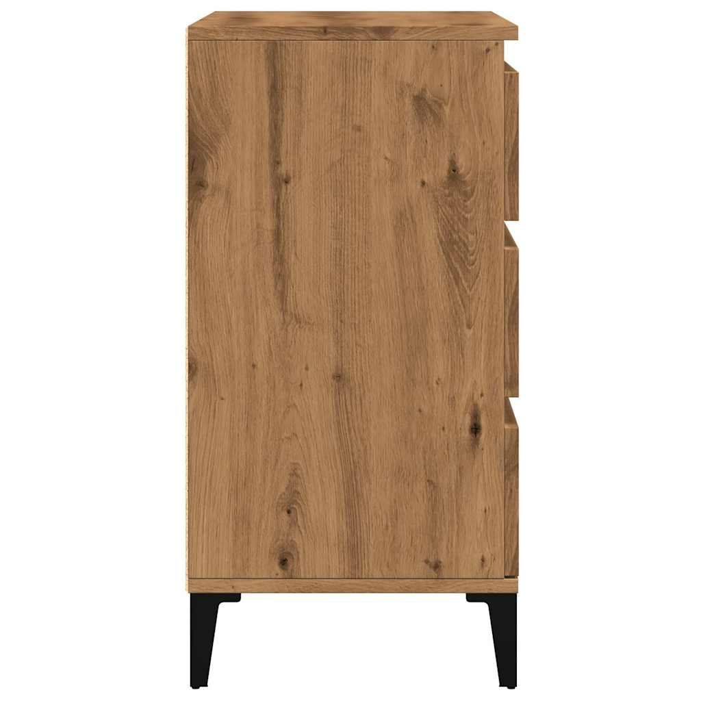 vidaXL Aparador madera contrachapada roble artisian 60x35x70 cm