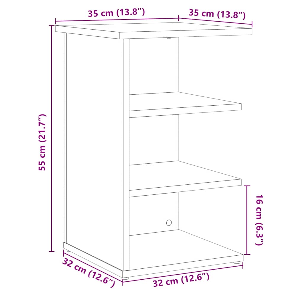 vidaXL Aparador de madera contrachapada madera vieja 35x35x55 cm