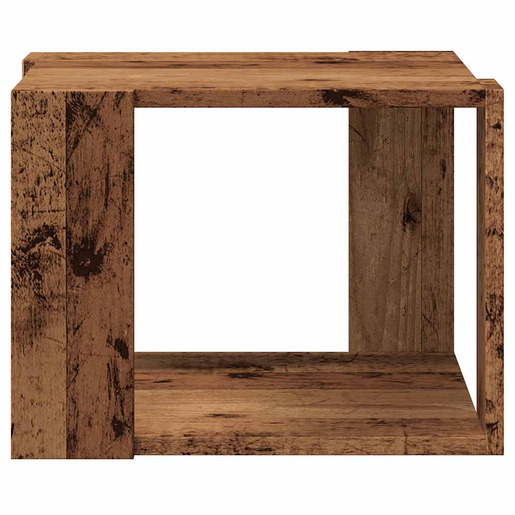 vidaXL Mesa de centro de madera contrachapada envejecida 40x40x30 cm