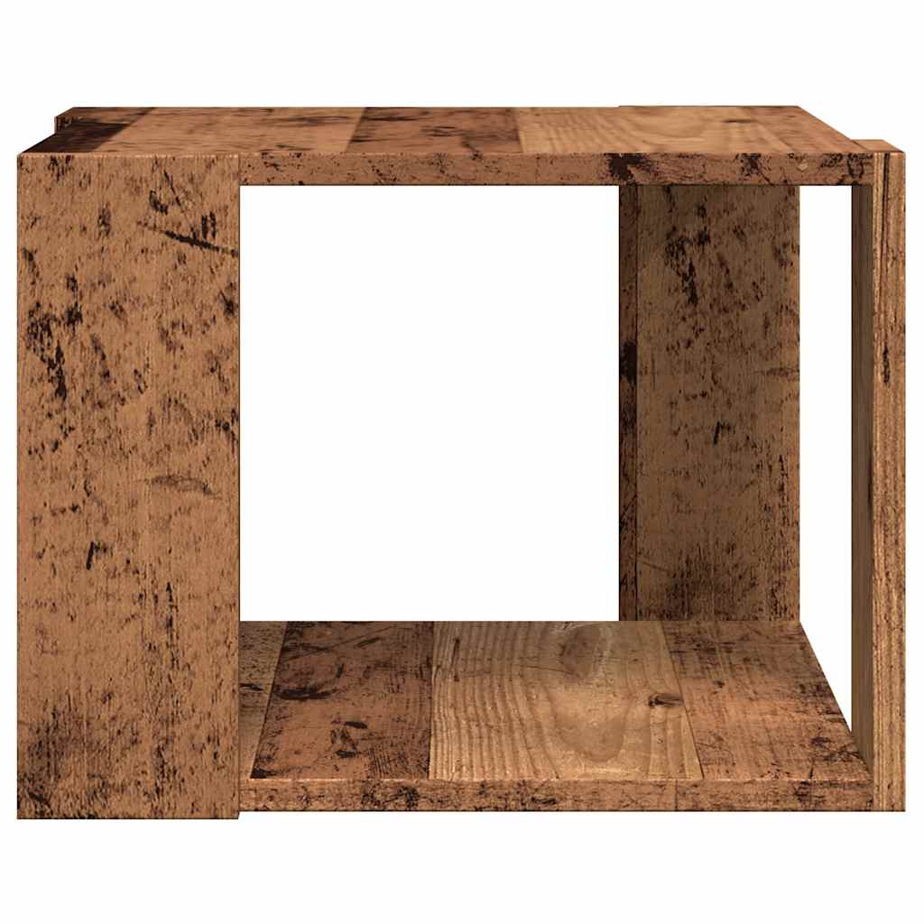 vidaXL Mesa de centro de madera contrachapada envejecida 40x40x30 cm