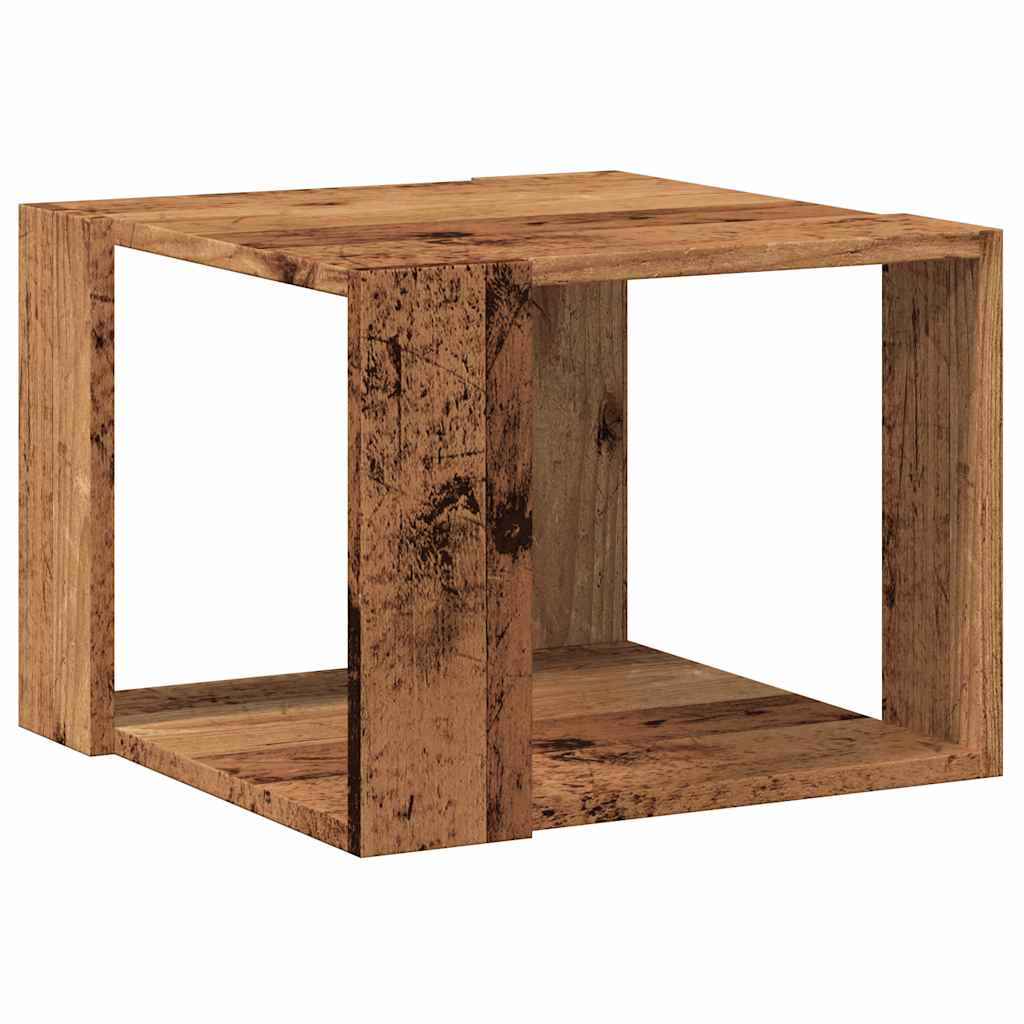 vidaXL Mesa de centro de madera contrachapada envejecida 40x40x30 cm