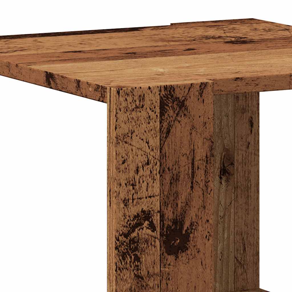 vidaXL Mesa de centro de madera contrachapada envejecida 40x40x30 cm