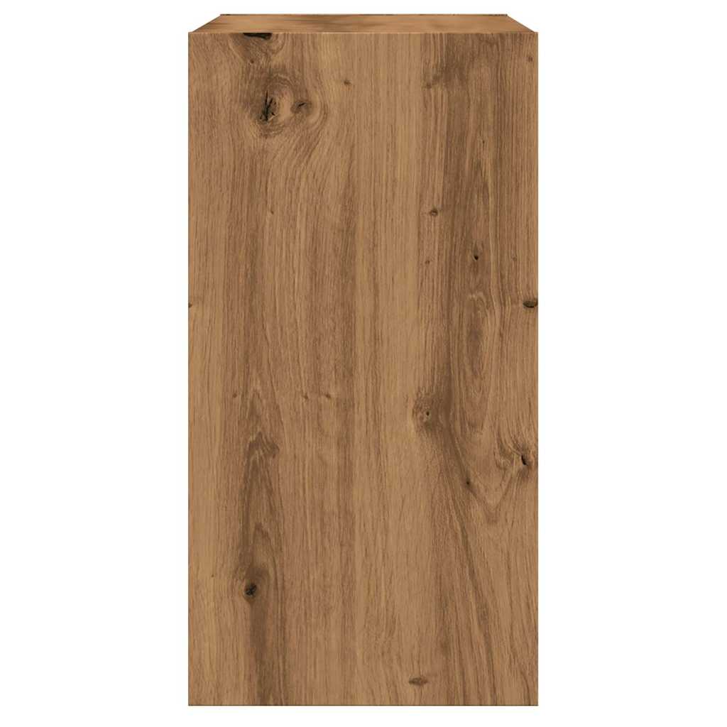 vidaXL Mesa auxiliar madera contrachapada roble artisian 50x26x50 cm