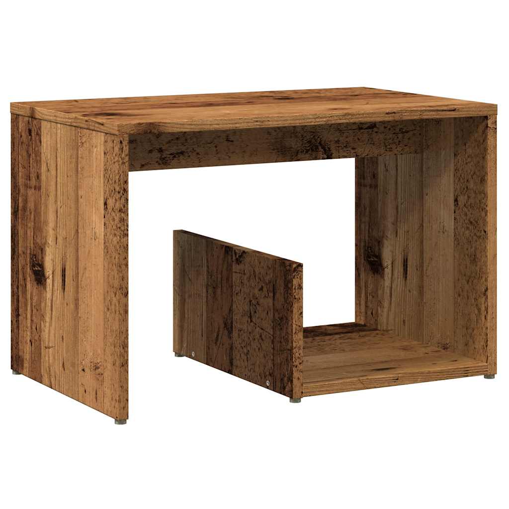 vidaXL Mesa auxiliar de madera contrachapada envejecida 59x36x38 cm