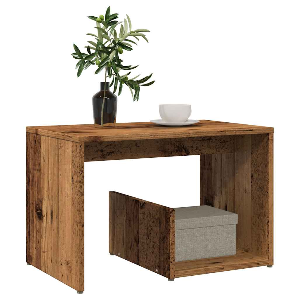 vidaXL Mesa auxiliar de madera contrachapada envejecida 59x36x38 cm