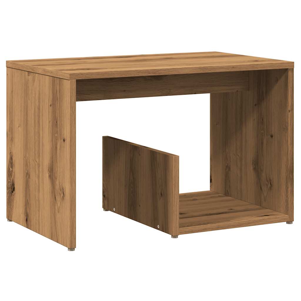 vidaXL Mesa auxiliar de madera de ingeniería roble artisan 59x36x38 cm