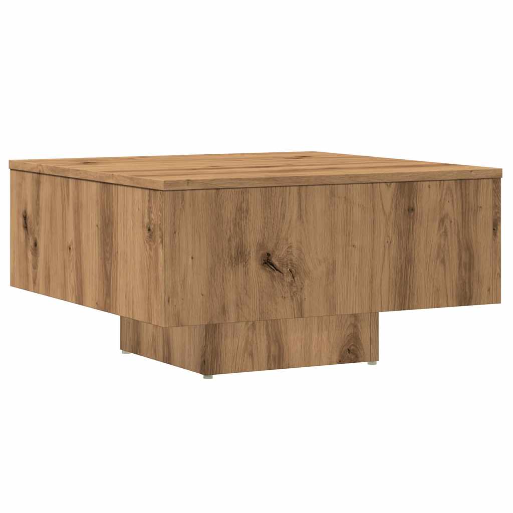 vidaXL Mesa de centro madera de ingeniería roble artisan 60x60x31,5 cm