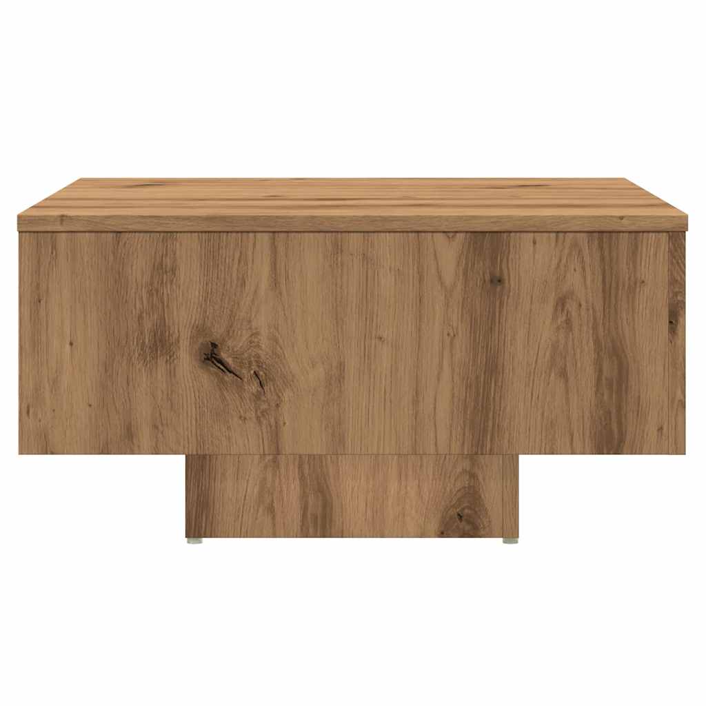 vidaXL Mesa de centro madera de ingeniería roble artisan 60x60x31,5 cm