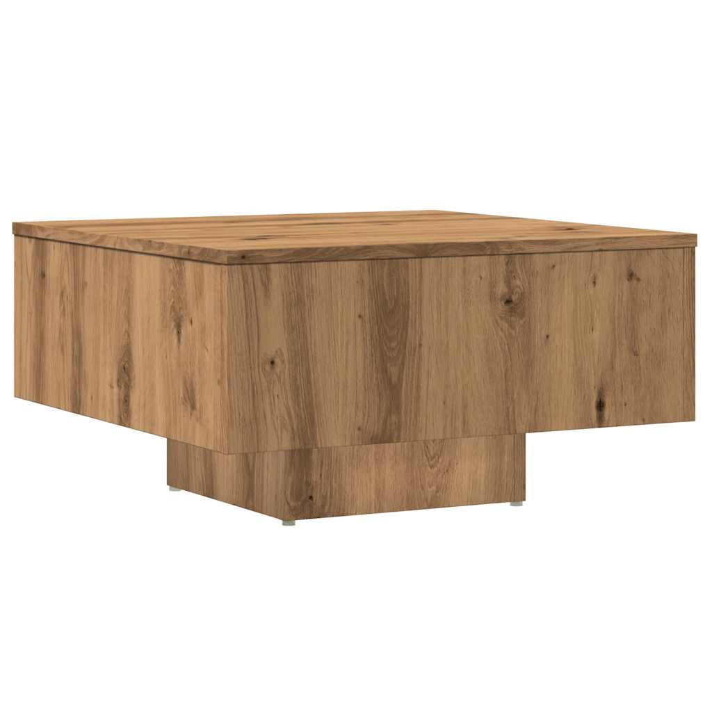 vidaXL Mesa de centro madera de ingeniería roble artisan 60x60x31,5 cm