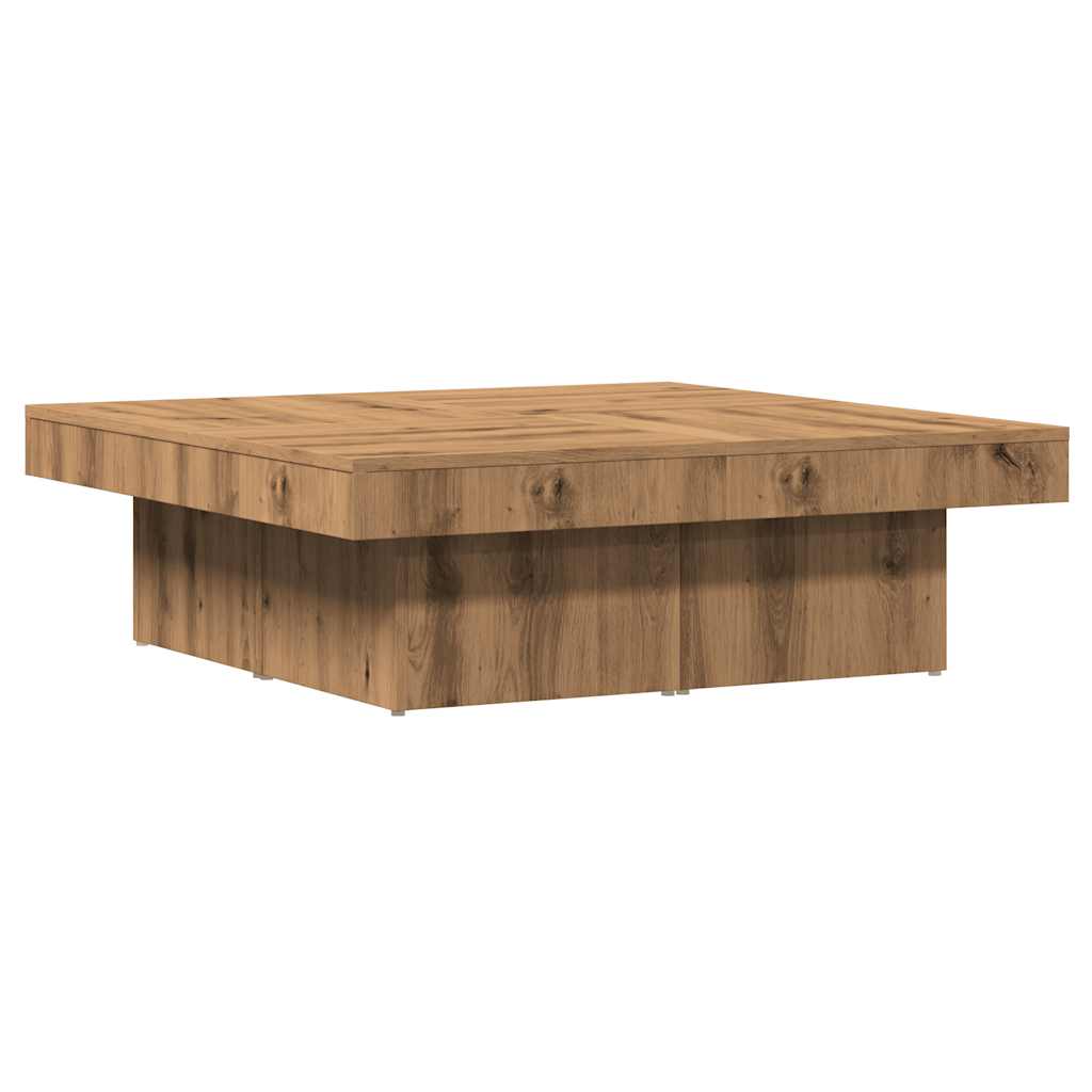 vidaXL Mesa de centro madera de ingeniería roble artisan 90x90x28 cm