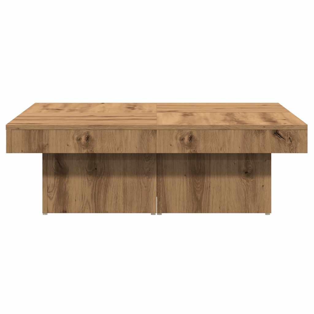 vidaXL Mesa de centro madera de ingeniería roble artisan 90x90x28 cm