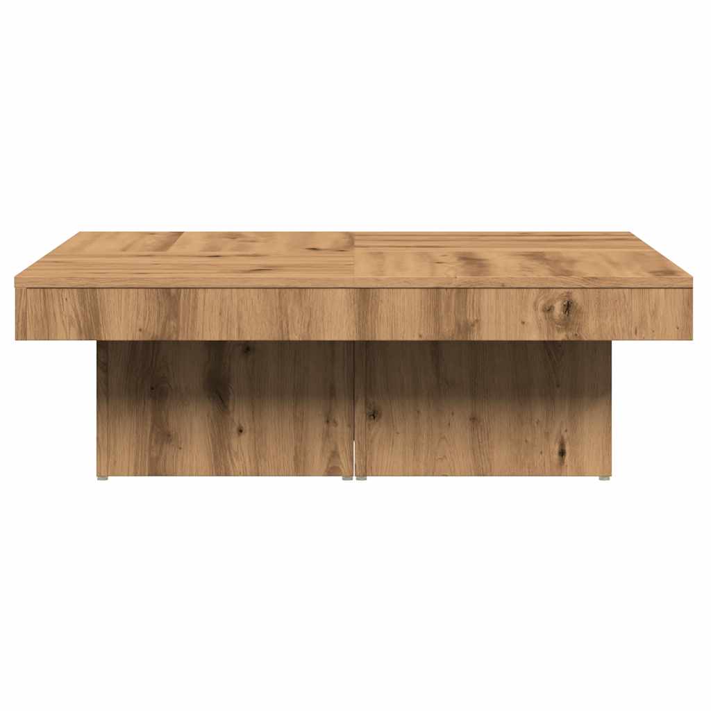 vidaXL Mesa de centro madera de ingeniería roble artisan 90x90x28 cm