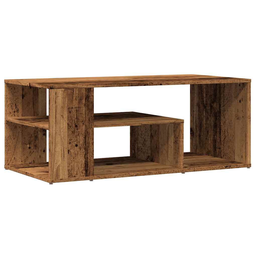 vidaXL Mesa de centro de madera contrachapada envejecida 100x50x40 cm