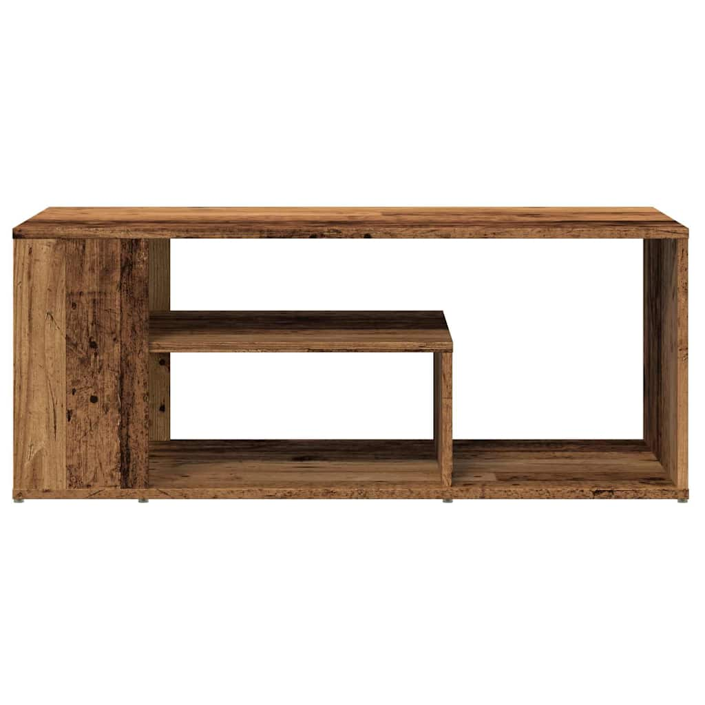 vidaXL Mesa de centro de madera contrachapada envejecida 100x50x40 cm