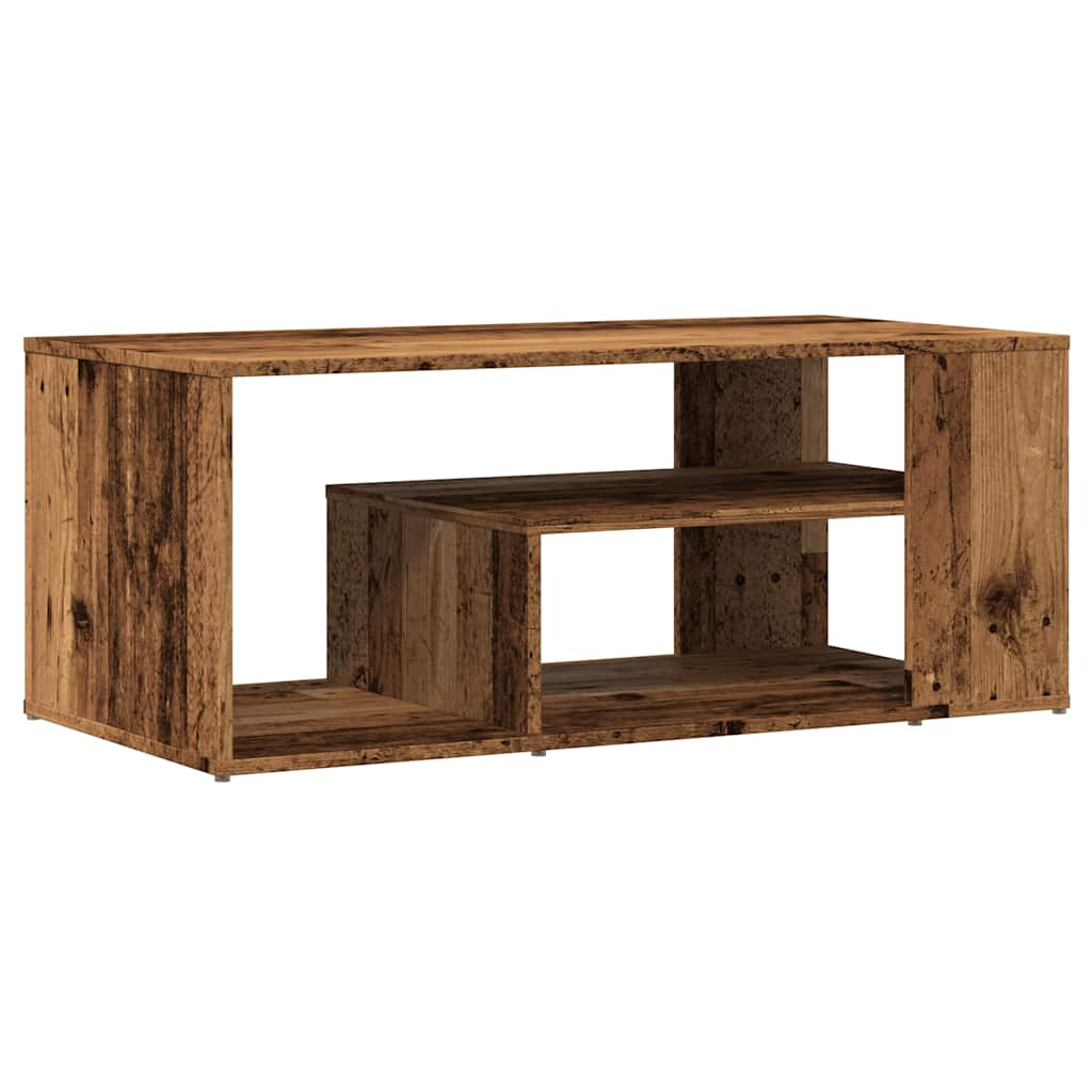 vidaXL Mesa de centro de madera contrachapada envejecida 100x50x40 cm