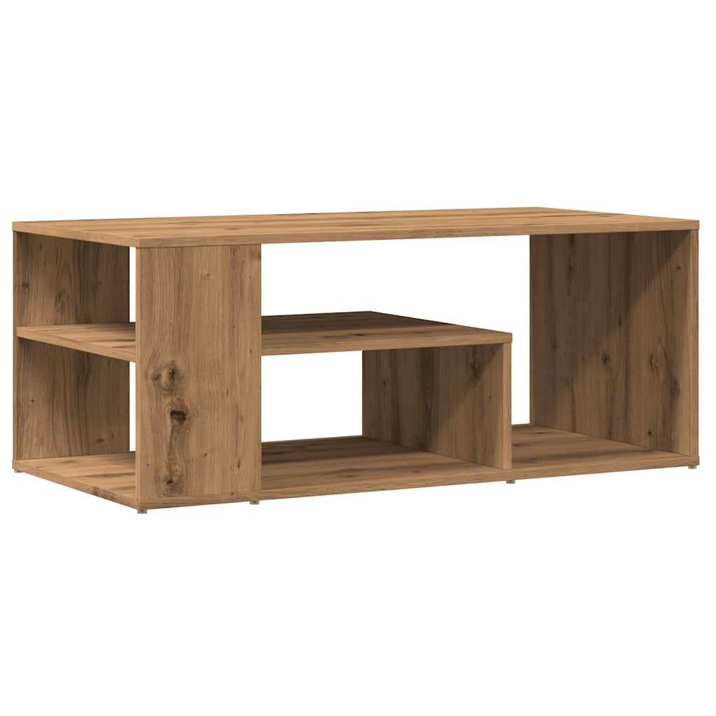 vidaXL Mesa de centro madera contrachapada roble artisan 100x50x40 cm