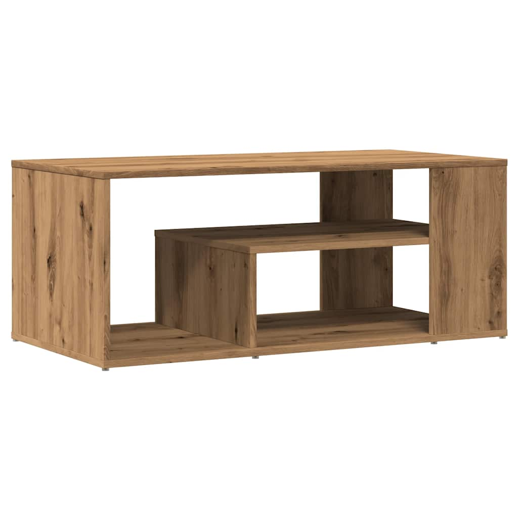 vidaXL Mesa de centro madera contrachapada roble artisan 100x50x40 cm