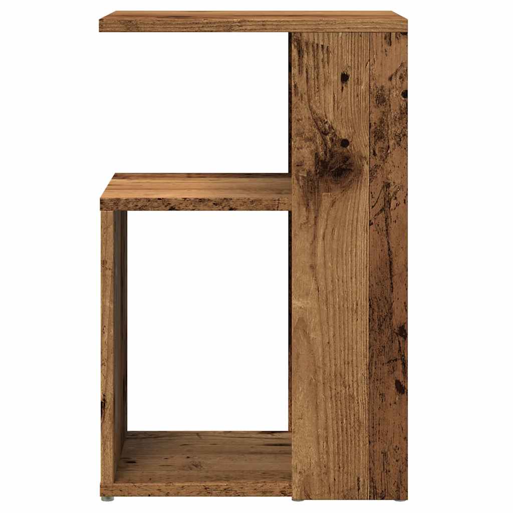 vidaXL Mesa auxiliar de madera contrachapada envejecida 36x30x56 cm