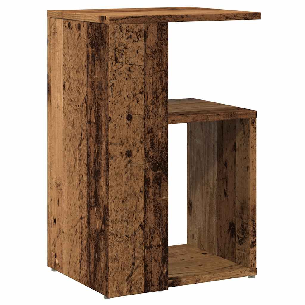 vidaXL Mesa auxiliar de madera contrachapada envejecida 36x30x56 cm