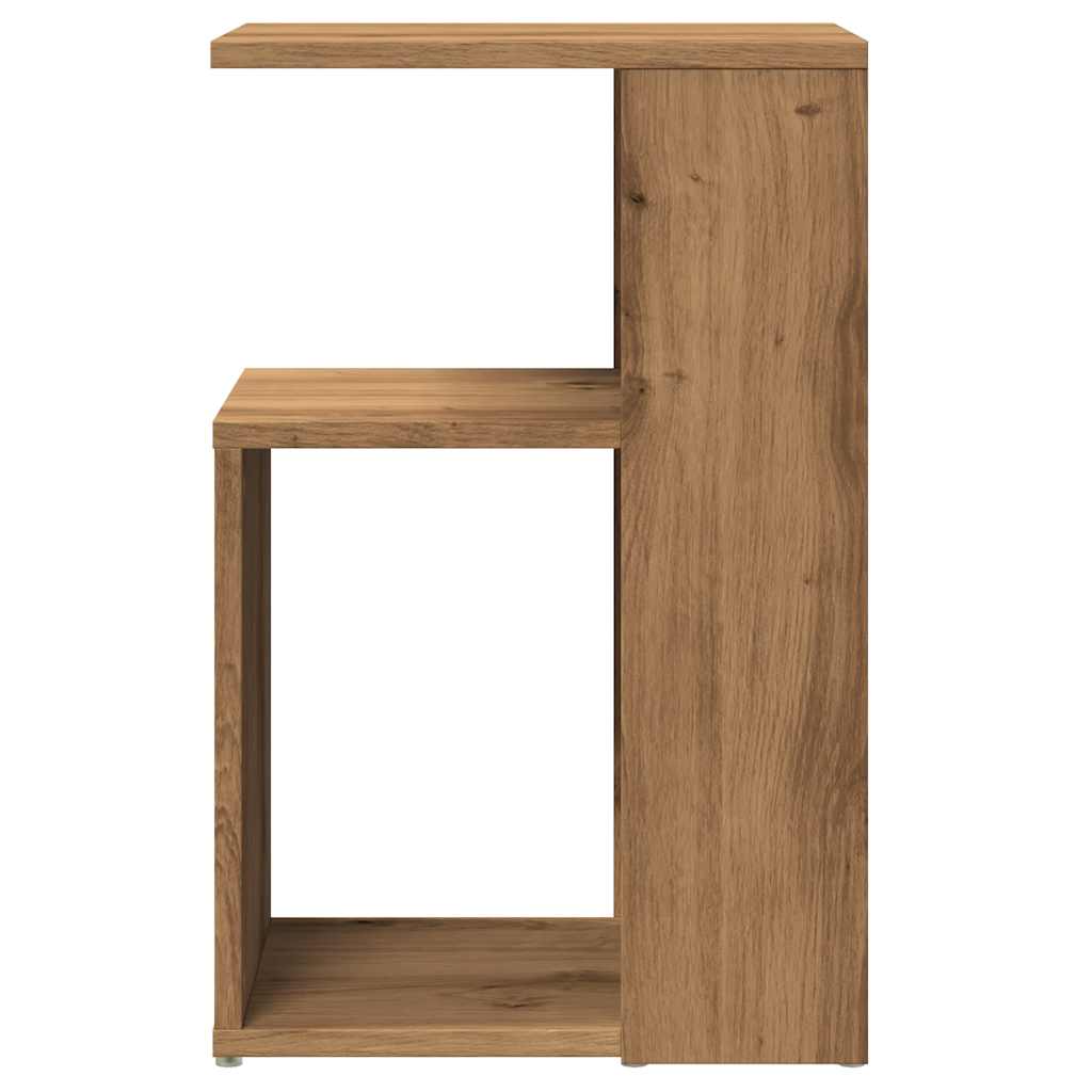 vidaXL Mesa auxiliar de madera contrachapada roble artisan 36x30x56 cm