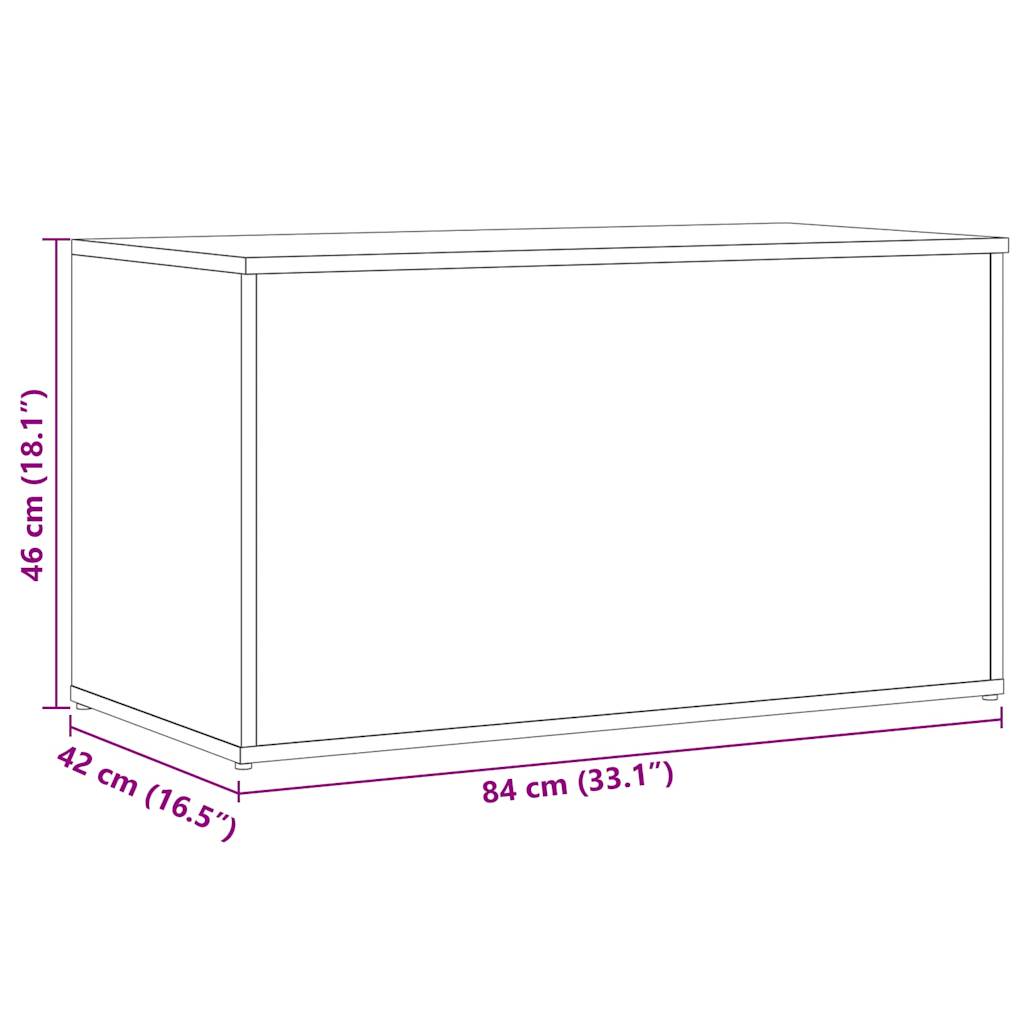 vidaXL Baúl de almacenamiento madera ingeniería envejecida 84x42x46 cm