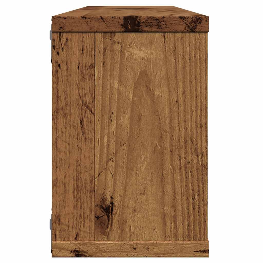 vidaXL Estantes cubo de pared 2 uds madera envejecida 60x15x23 cm