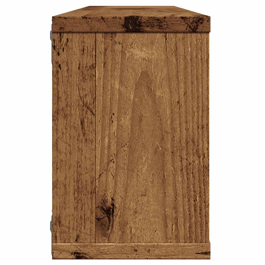 vidaXL Estantes cubo de pared 4 uds madera envejecida 60x15x23 cm