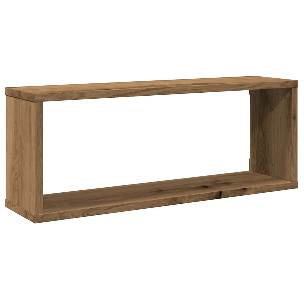 vidaXL Estantes cubo de pared 2 uds madera roble artisan 60x15x23 cm