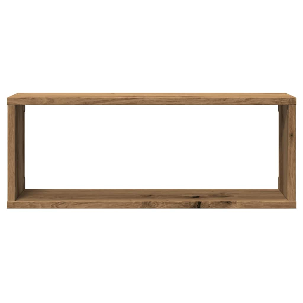 vidaXL Estantes cubo de pared 2 uds madera roble artisan 60x15x23 cm