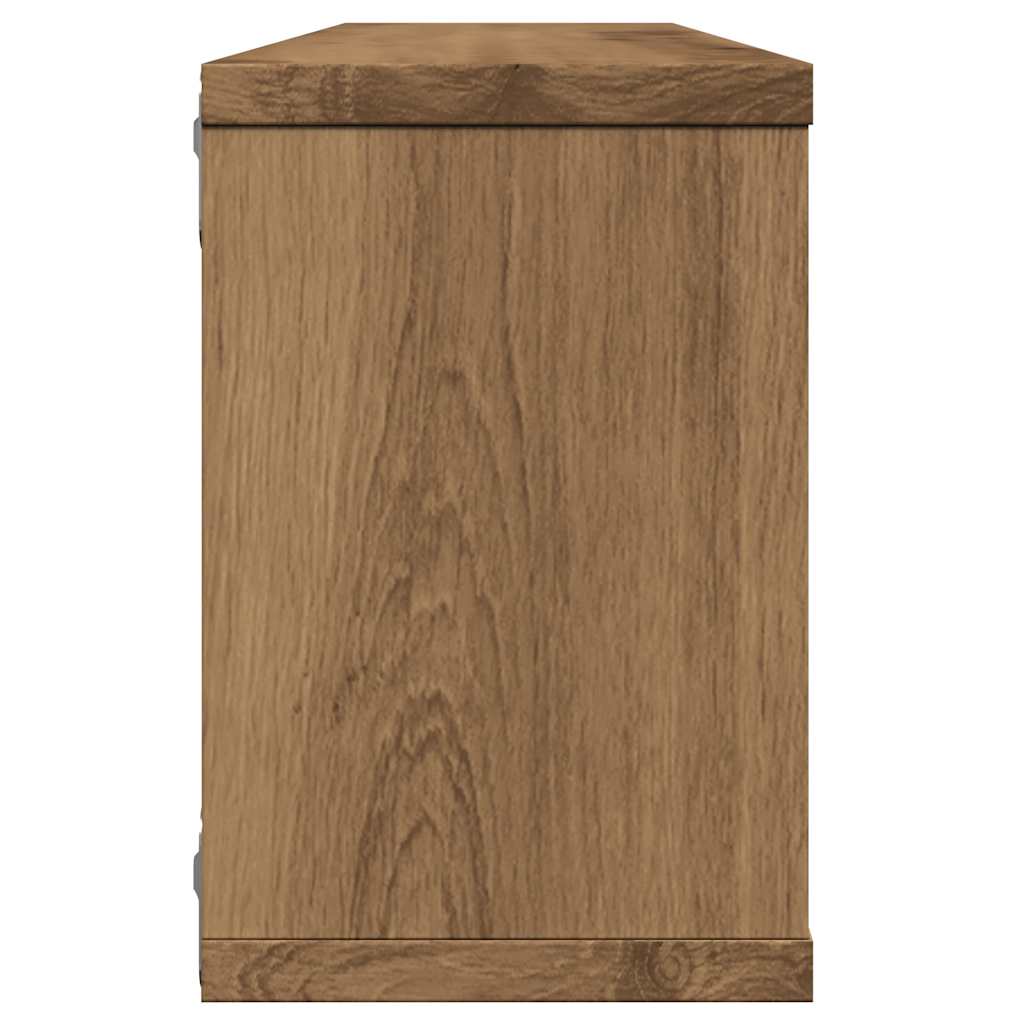 vidaXL Estantes cubo de pared 2 uds madera roble artisan 60x15x23 cm