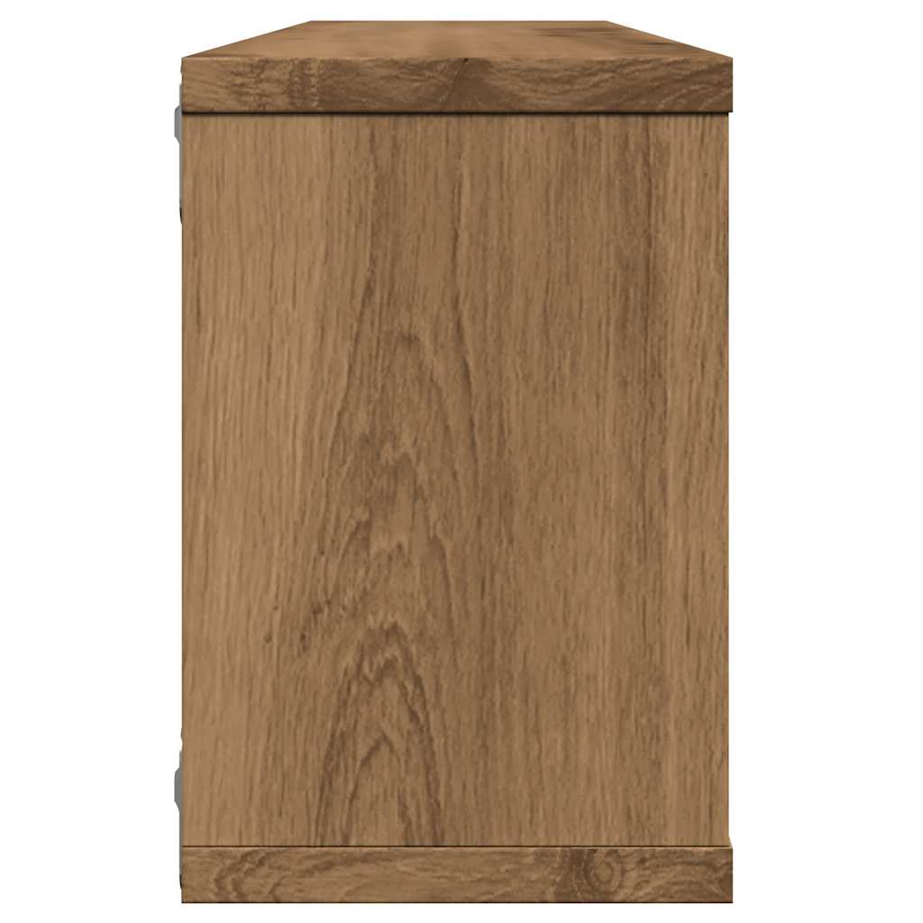 vidaXL Estantes cubo de pared 4 uds madera roble artisan 60x15x23 cm