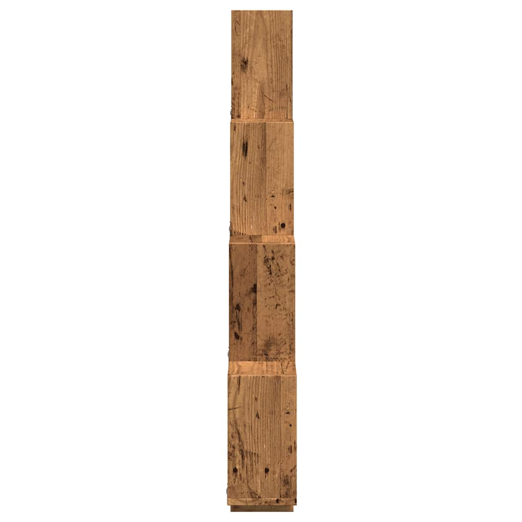 vidaXL Estante cubo pared madera ingeniería envejecida 90x15x119,5 cm