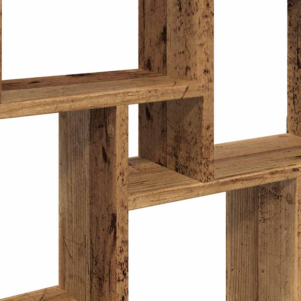 vidaXL Estante cubo pared madera ingeniería envejecida 90x15x119,5 cm