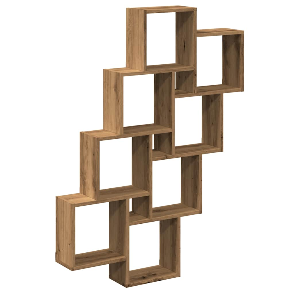 vidaXL Estante cubo de pared madera ingeniería roble 90x15x119,5 cm