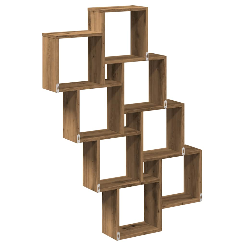 vidaXL Estante cubo de pared madera ingeniería roble 90x15x119,5 cm