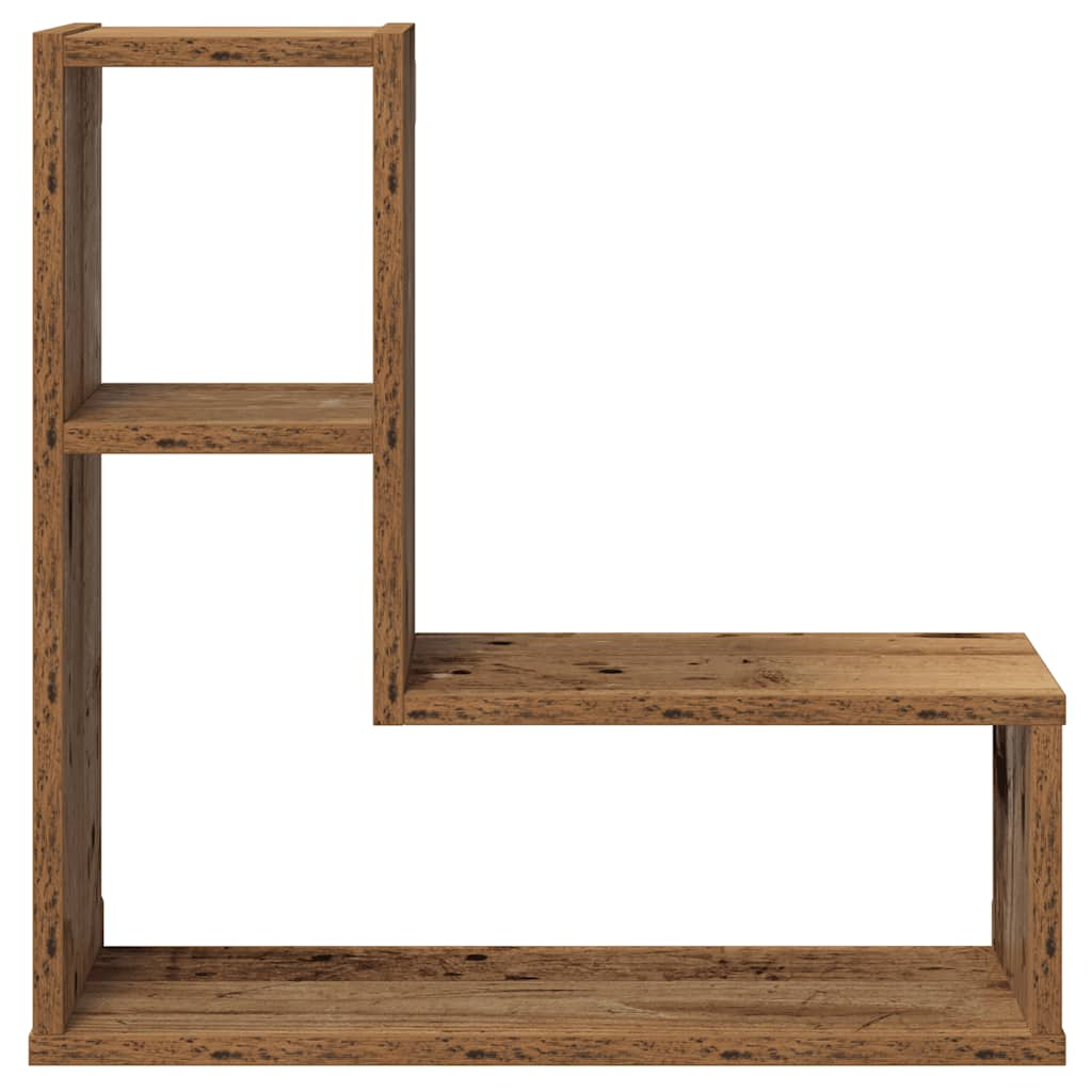 vidaXL Estantes cubo de pared 2 uds madera envejecida 50x15x50 cm