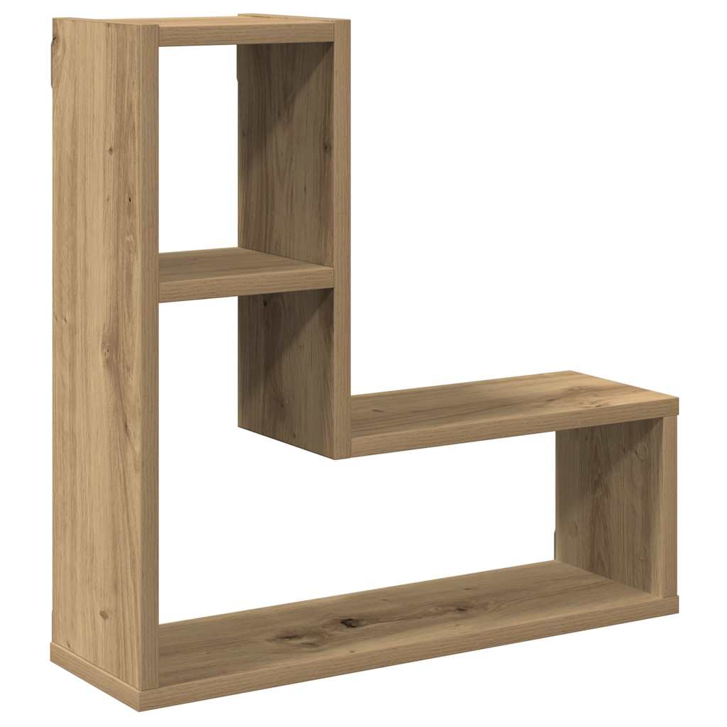 vidaXL Estantes cubo de pared 2 uds madera roble artisan 50x15x50 cm