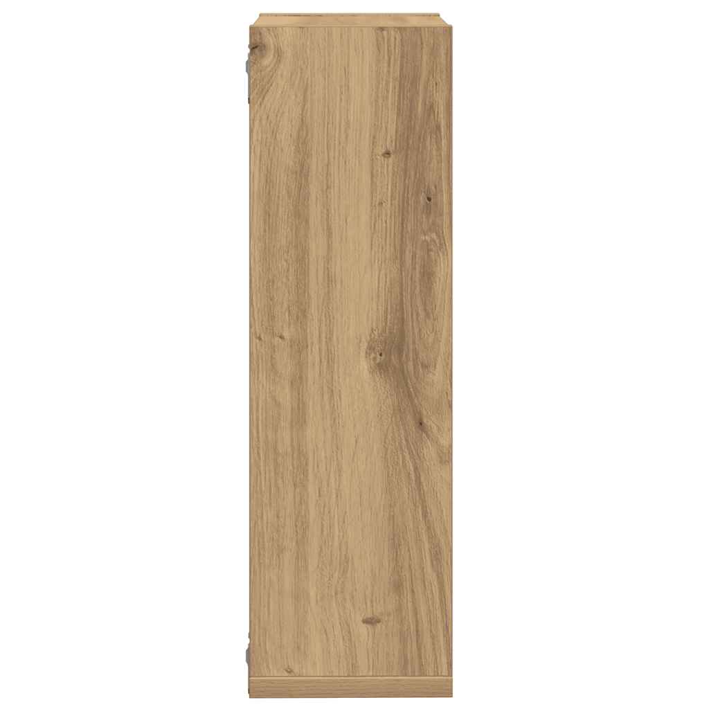 vidaXL Estantes cubo de pared 2 uds madera roble artisan 50x15x50 cm