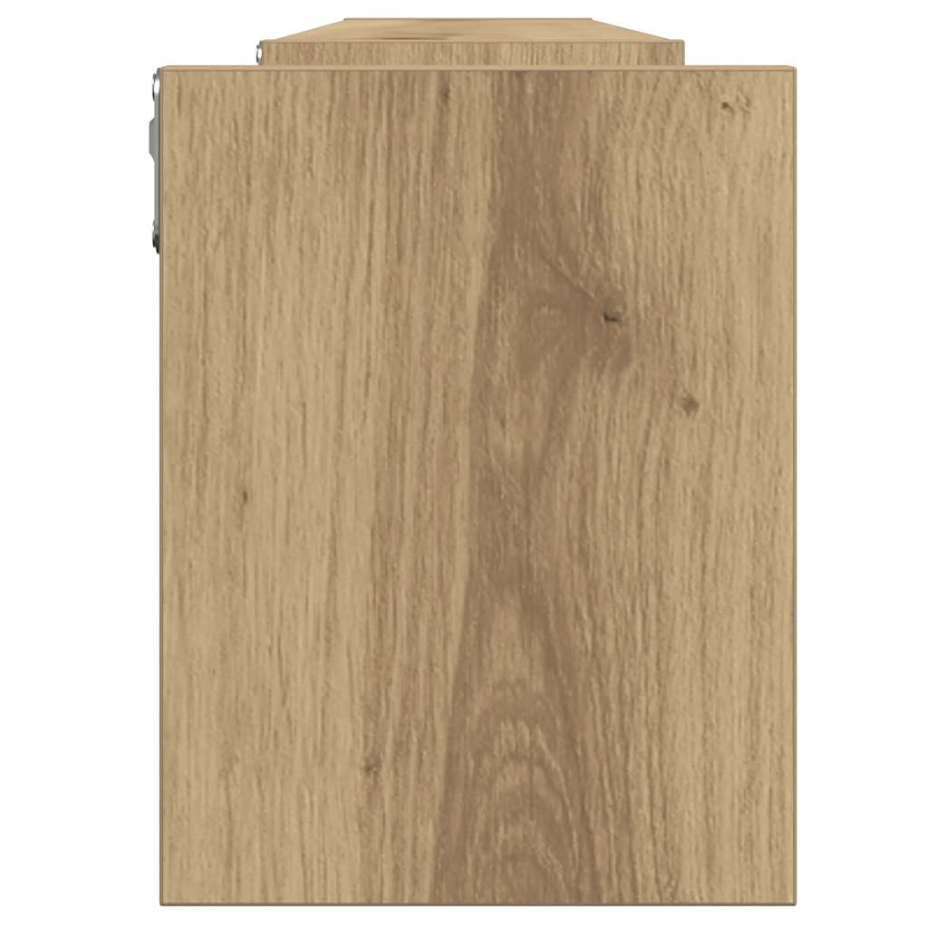 vidaXL Estante de pared 2 uds madera roble artisan 100x15x20 cm