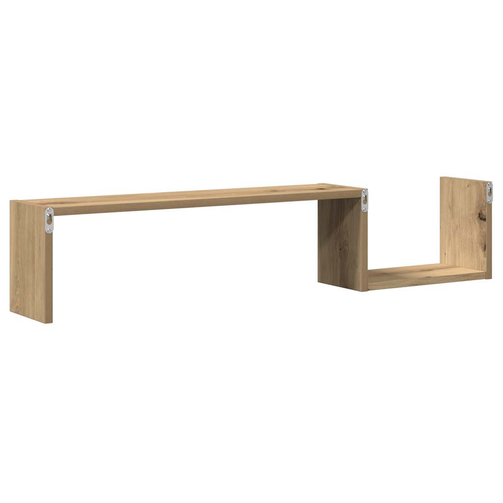 vidaXL Estante de pared 2 uds madera roble artisan 100x15x20 cm