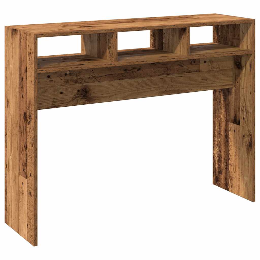 vidaXL Mesa consola madera contrachapada envejecida 105x30x80 cm