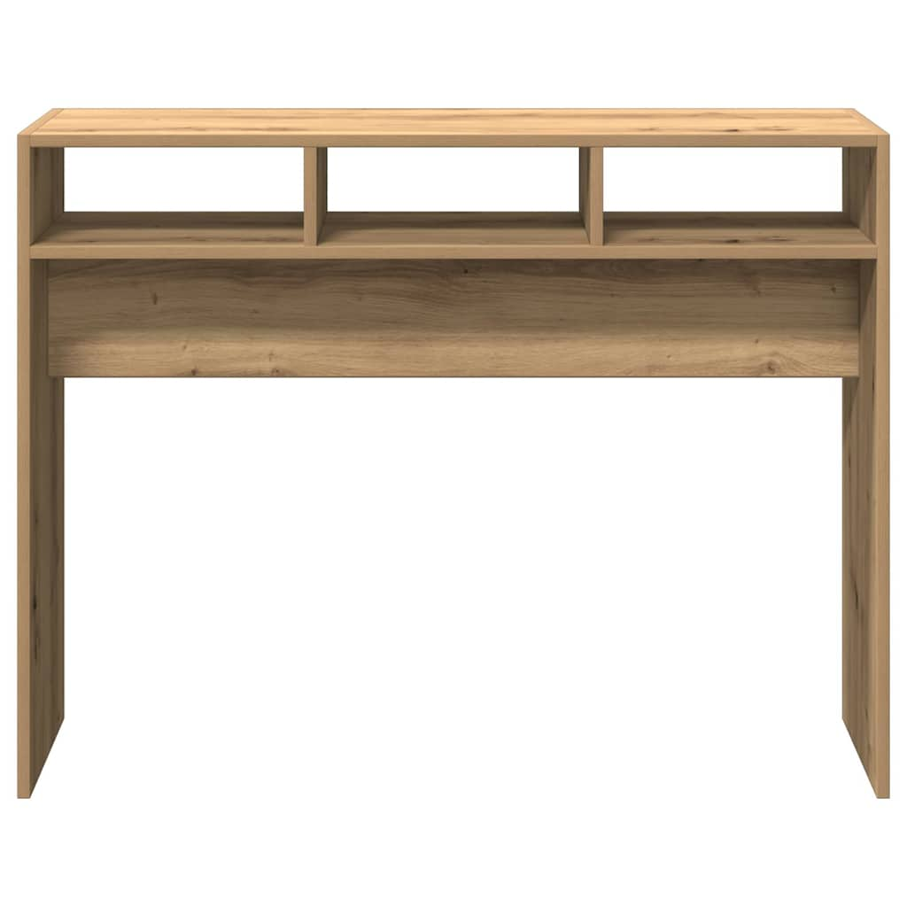 vidaXL Mesa consola madera de ingeniería roble artesanal 105x30x80 cm