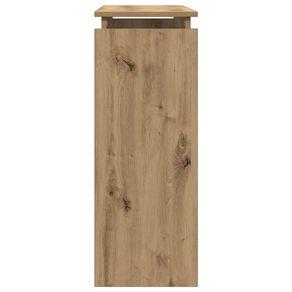 vidaXL Mesa consola madera de ingeniería roble artesanal 80x30x80 cm