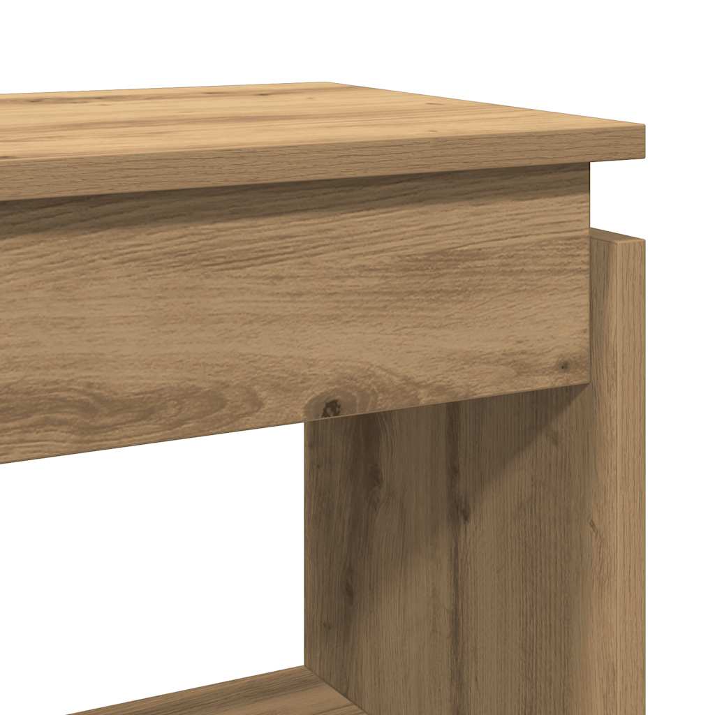 vidaXL Mesa consola madera de ingeniería roble artesanal 80x30x80 cm