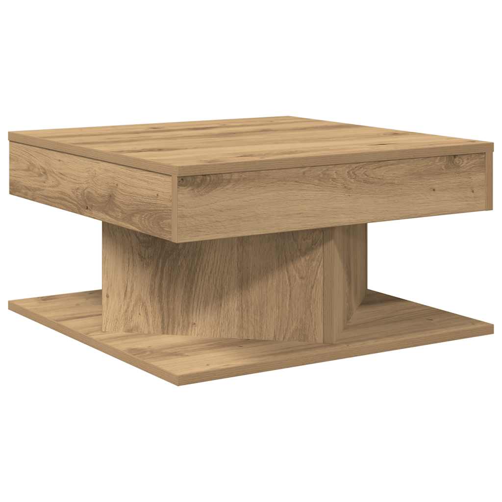 vidaXL Mesa de centro madera ingeniería roble artisan 55x55x30 cm