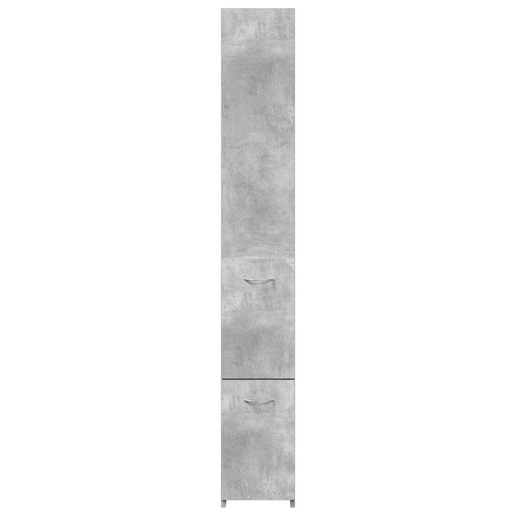 vidaXL Armario de baño madera contrachapada gris hormigón 25x25x170 cm