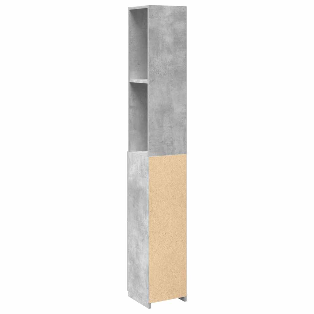 vidaXL Armario de baño madera contrachapada gris hormigón 25x25x170 cm