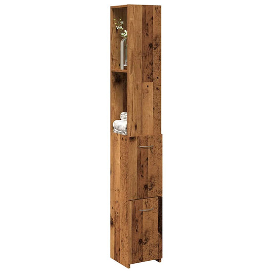 vidaXL Armario de baño madera contrachapada madera vieja 25x25x170 cm