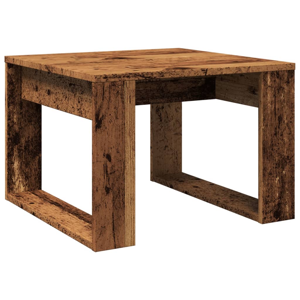 vidaXL Mesa auxiliar de madera de ingeniería envejecida 50x50x35 cm